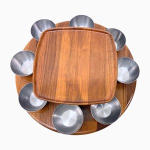 Dänischer Doppeldecker Plattenspieler aus Teak & Edelstahl von Digsmed, 1960er