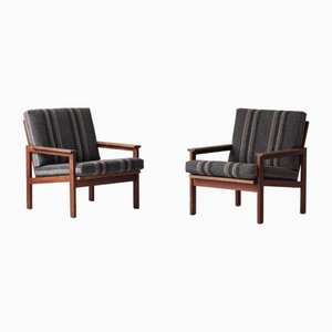 Juego de poltronas Capella modelo N ° 4 de Illum Wikkelsø para N. Eilersen, Dinamarca, 1959