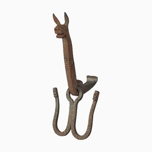 Wrought Iron Horse Hook Medieval Griffin Siena Sculpture by Simon Saronni