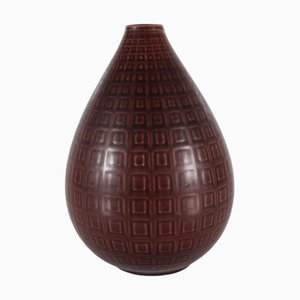 Maroon Brown Marselis Vase by Nils Thorsson for Aluminia Royal Copenhagen, DK, 1950s