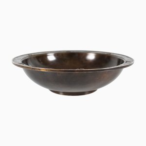 Scodella Art Deco in bronzo marrone di Just Andersen, Danimarca, anni '30