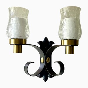 Große Brutalistische Wandlampe von Jean Perzel, 1950