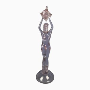 Art Deco Murano Glasskulptur Frau mit Seguso Trauben von Archimede, 1950er