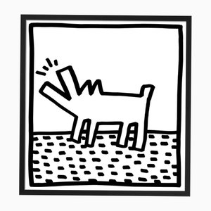 Keith Haring, Barking Dog, Paper, Framed