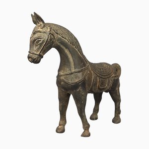 Vintage Bronze Sculpture Oriental Horse Statue, 1960s