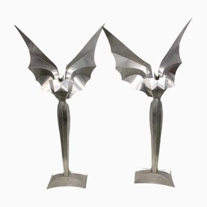 Lampadaires Angel Illuminated Sculpture par Reinhard Stubenrauch, 1980s, Set de 2