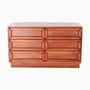 Cajonera gráfica de madera, años 70