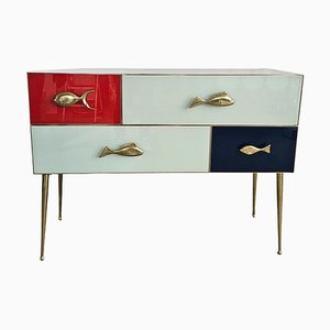 Table Console avec Poignées en Forme de Poisson, 1980s