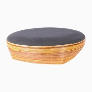 Large Rattan Pouf, 1970s