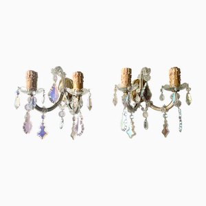 Double Marie Thérèse Bohemian Crystal Wall Lights, Set of 2