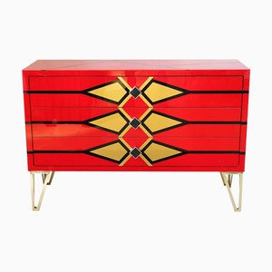 Chest of Drawers with Geometric Pattern, 1980s
