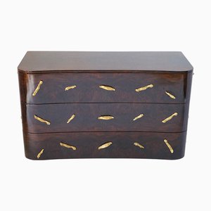 Vintage Chest of Drawers in Burl, 1980s