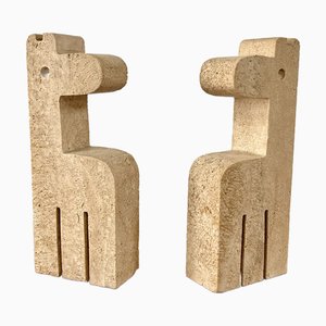 Giraffenskulpturen aus Travertin von Enzo Mari für die Mannelli Brothers, 1970er, 2er Set