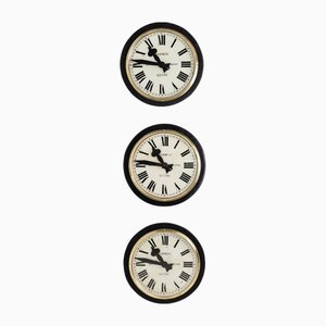 Reloj de pared negro industrial de Gents of Leicester