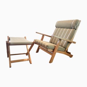 Set of AP72 Lounge Chair and Ottoman by Hans J. Wegner for AP Stolen, 1975