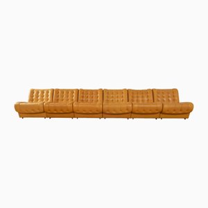 Leather Modular Sofa, 1970s, Set of 6