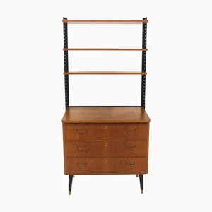 Teak Bookcase Chest of Drawers, Sweden, 1950s