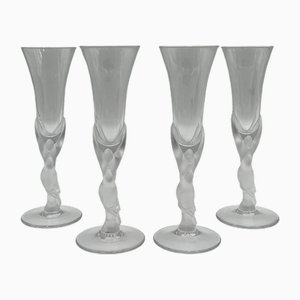 Vasos franceses de Lalique and Fabergé, años 60. Juego de 4