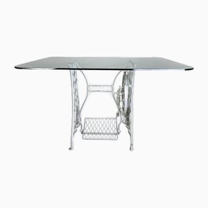 Table de Salle à Manger Mid-Century en Verre