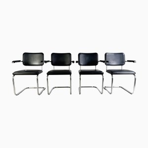 Sedie S64 in pelle di Marcel Breuer per Thonet, set di 4