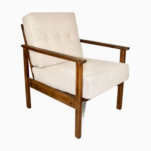 Vintage Beige Boucle Loop Armchair, 1960s