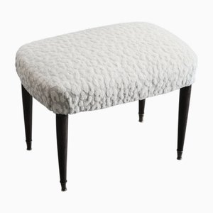 Mid-Century Italian Stool with Leopard and Brass Details, 1950s