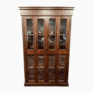 Mueble de biblioteca inglés de caoba