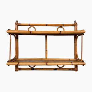 Small Vintage Bamboo Bookcase, 1970s