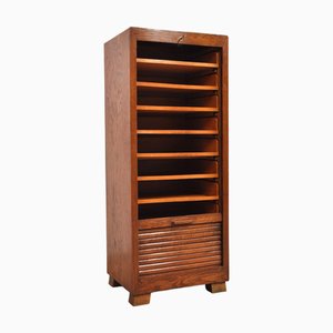Armoire Art Déco à Portes Roulantes en Chêne, 1930s
