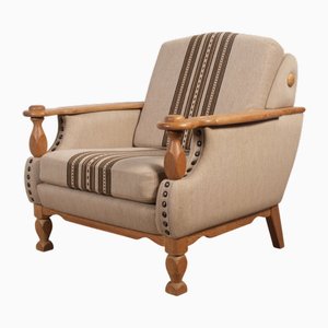 Low Back Lounge Chair in Oak by Henning Kjærnulf, 1960s