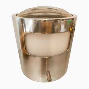 Optic Chrome Ceiling Light with Frosted Glass from Veca