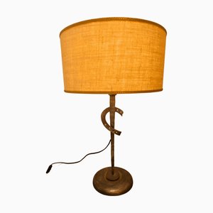 Horseshoe Lamp with Lampshade
