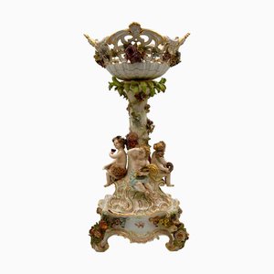 Centerpiece with Cupids and Flowers from Meissen Porcelain, 1820