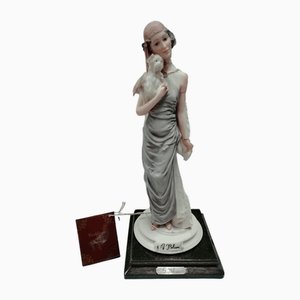Statuette of Lady with Dog by A. Belcari for Capodimonte
