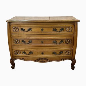 Louis XV in Cherry Wood and Elm Burl Chest of Drawers, 1950s