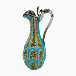 Bohemian Glass Jug with Silver Lid