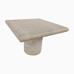 Italian Travertine Side Table by Angelo Mangiarotti for Up & Up, 1970s