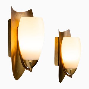 Vintage Brass Wall Lamps, Set of 2