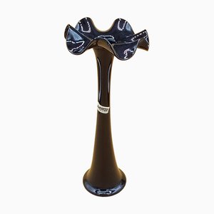 Viktorianische Schwarze Glasvase, 1970er