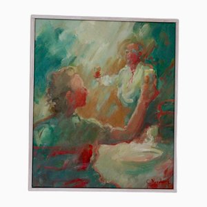 Carina Nordborg, Toast, 1960s, Huile sur Toile, Encadré