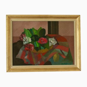 Hans Kajtorp, Bodegón cubista, 1947, óleo sobre tabla, enmarcado