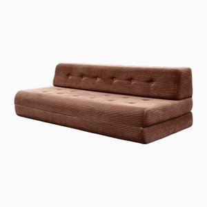 Sofá cama vintage marrón, años 70