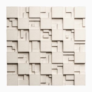 Brutalist Concrete Wall Art in White by Toms Factory