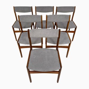 Sedie da pranzo vintage in teak di Erik Buch, Danimarca, anni '60, set di 6