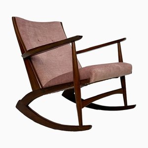 Sedia a dondolo vintage di Holger Georg Jensen per Kubus Denmark, anni '50
