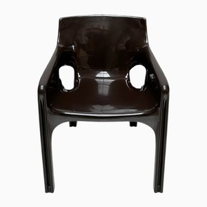 Poltrona Gaudi vintage marrone di Vico Magistretti per Artemide, anni '70