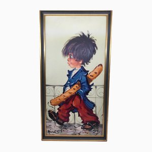 Thomas Michel, Poulbot, 1800s, Oil on Canvas & Wood