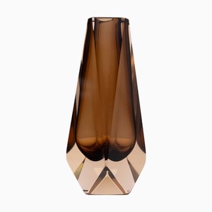 Jarrón Facet Cut Art de vidrio de Murano para Alessandro Mandruzzato, años 60