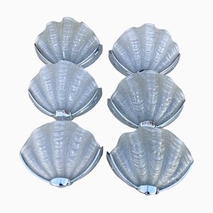 Lampade da parete Art Déco a conchiglia, anni '30, set di 6