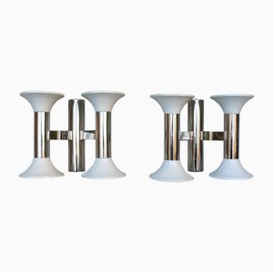 Appliques Murales Space Age Blanches de Cosack, 1970s, Set de 2
